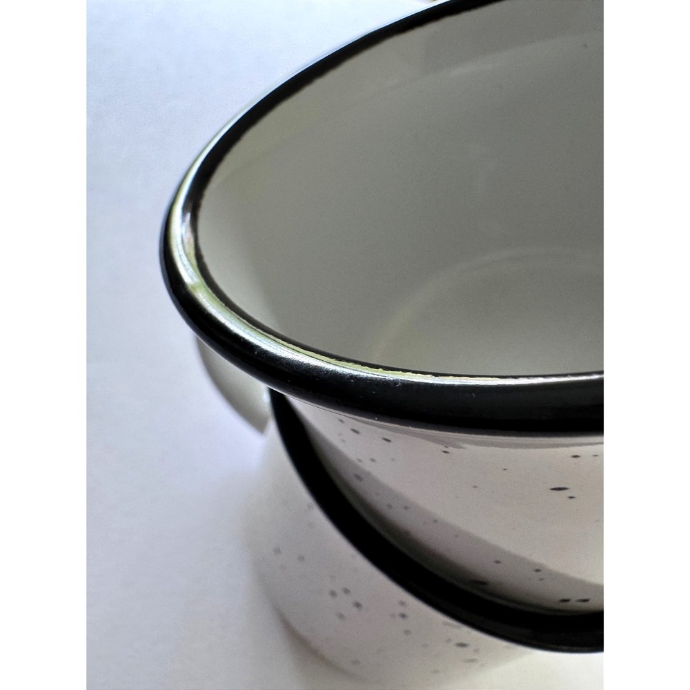 Set of 4 - 4oz‎ Speckled Ceramic White Black Campfire Coffee Mugs - Picture 3 of 11